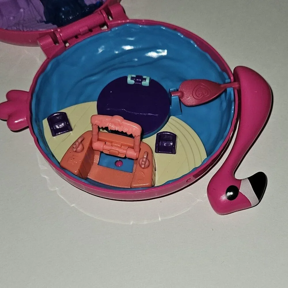 Polly Pocket Flamingo Floatie Compact Lila Doll Mattel 2017